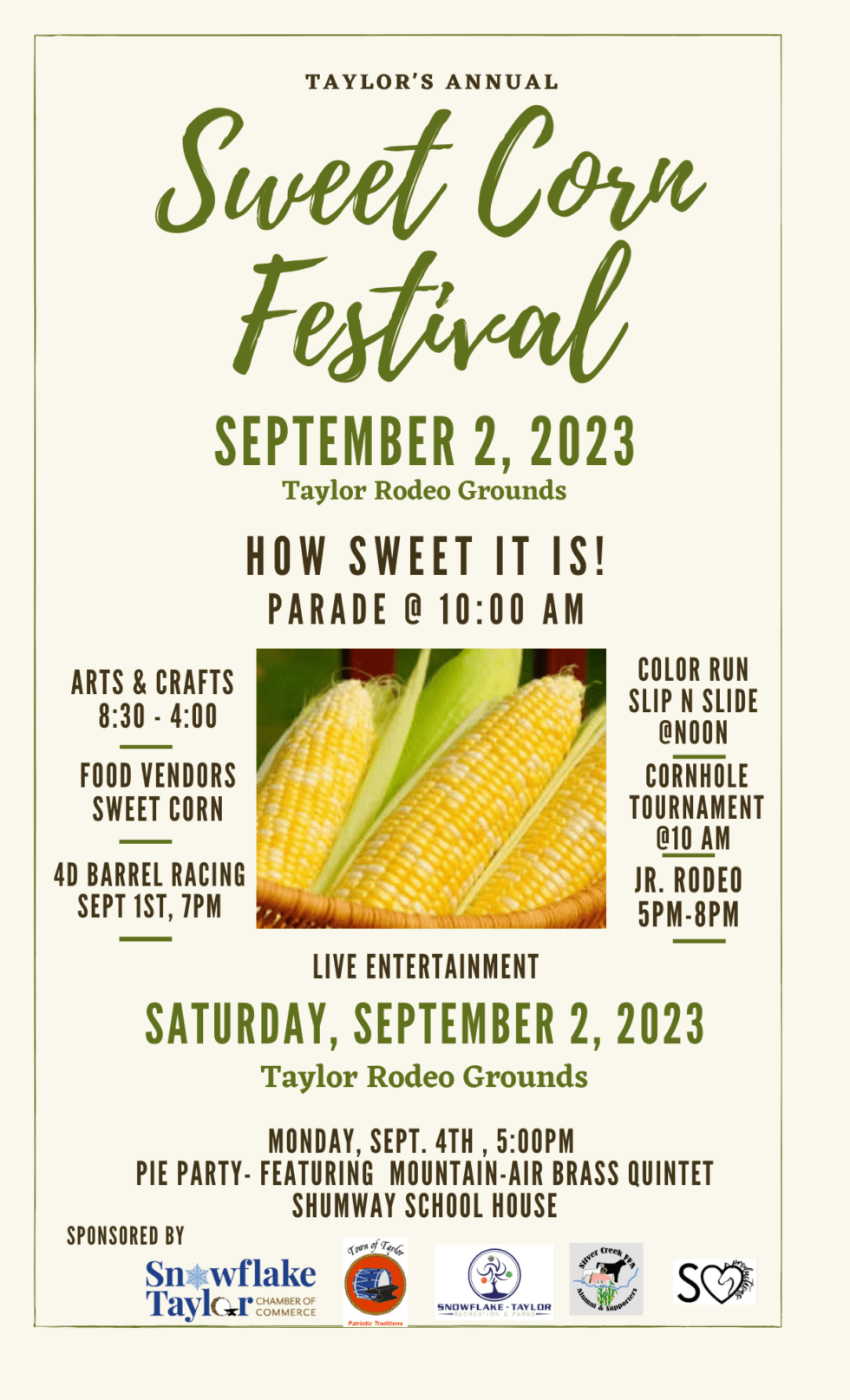 2023 Sweet Corn Festival Snowflake/Taylor Chamber of Commerce