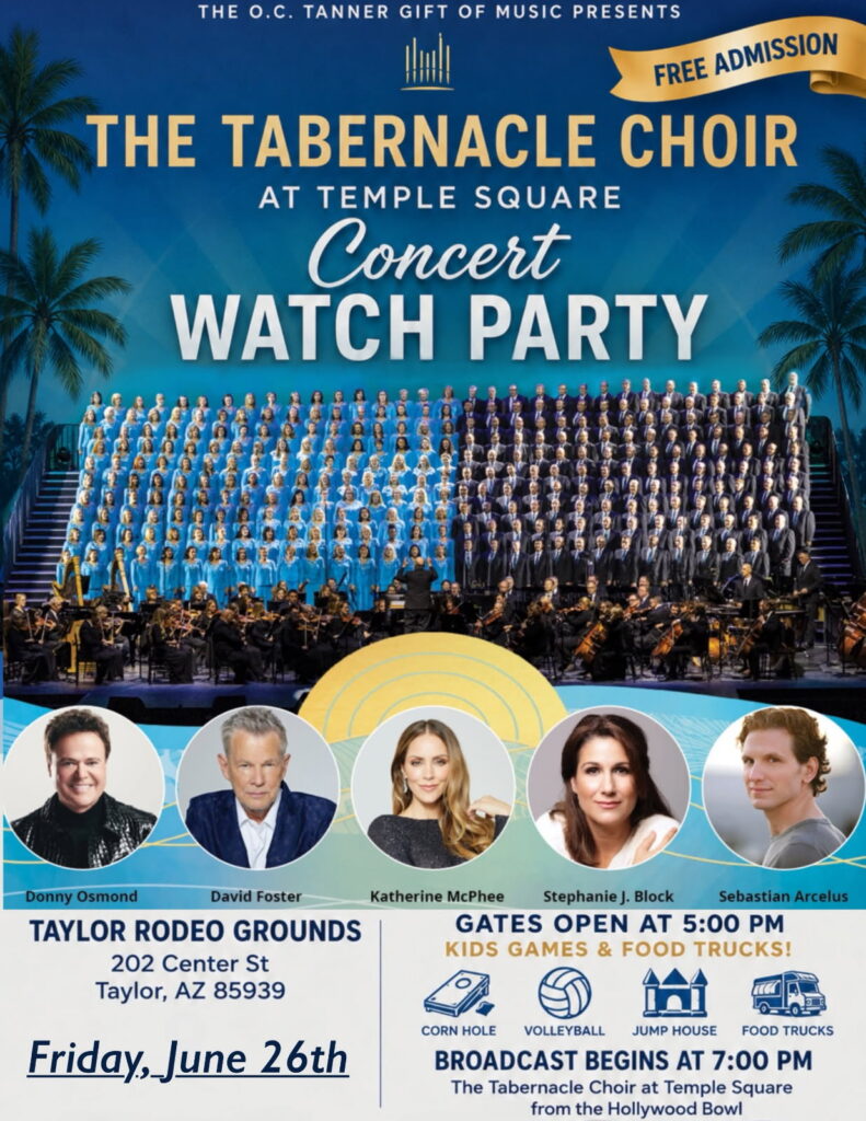 The Tabernacle Choir Concert Watch Party @ Taylor Rodeo Grounds | Taylor | Arizona | United States