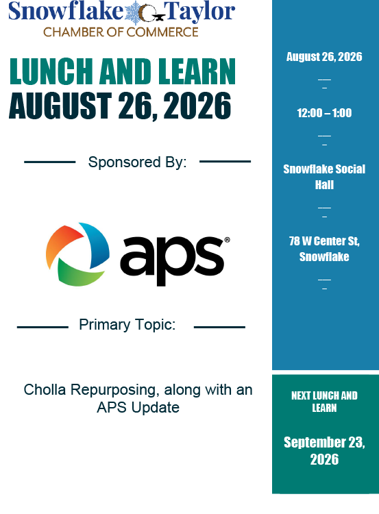 August Lunch and Learn @ Snowflake Social Hall | Snowflake | Arizona | United States